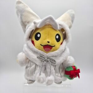Pokémon Center 2019 Pikachu Frosty Christmas Plush Winter Coat Fur Hood Holiday